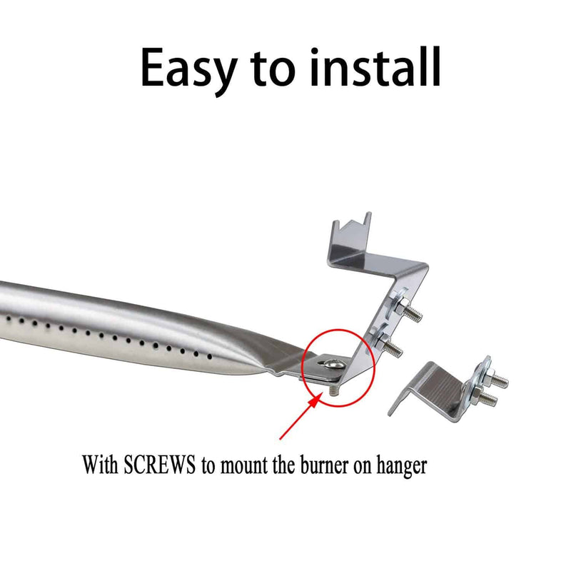 Hisencn Repair kit Parts Stainless Grill Burner Tube, Heat Plate Shield Tent, Hanger Brackets, Electronic Ignitor Replacement - Grill Parts America