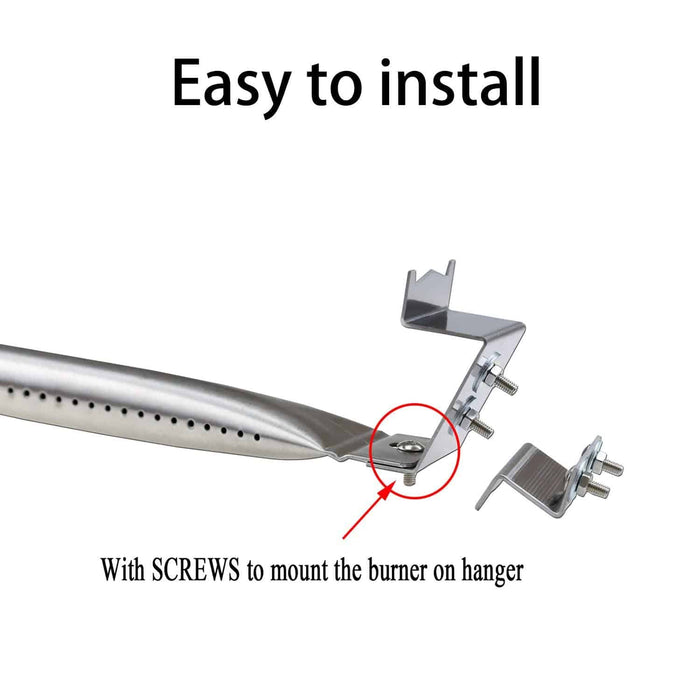 Hisencn Repair kit Parts Stainless Grill Burner Tube, Heat Plate Shield Tent, Hanger Brackets, Electronic Ignitor Replacement - Grill Parts America