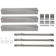Hisencn Repair kit Parts Stainless Grill Burner Tube, Heat Plate Shield Tent, Hanger Brackets, Electronic Ignitor Replacement - Grill Parts America