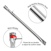 Hisencn Repair kit Parts Stainless Grill Burner Tube, Heat Plate Shield Tent, Hanger Brackets, Electronic Ignitor Replacement - Grill Parts America