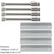 Hisencn Repair Kit Stainless Steel Burners, Stainless Heat Plates Replacement Parts for Master Forge 1010037, 1010048 Gas Grill Models - Grill Parts America
