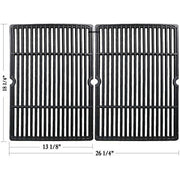 Hisencn Replacement Matte Porcelain Coated Cast Iron Cooking Grid Grate Set of 2 for Select Gas Grill Models by Char-Broil, Coleman, Kenmore, Thermos, Uniflame, Master and Others - Grill Parts America