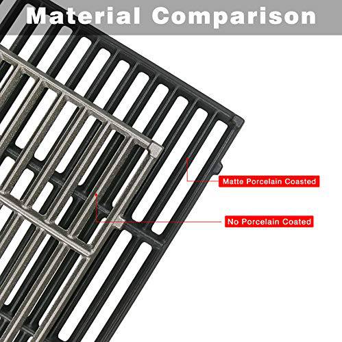 Hisencn Replacement Matte Porcelain Coated Cast Iron Cooking Grid Grate Set of 2 for Select Gas Grill Models by Char-Broil, Coleman, Kenmore, Thermos, Uniflame, Master and Others - Grill Parts America
