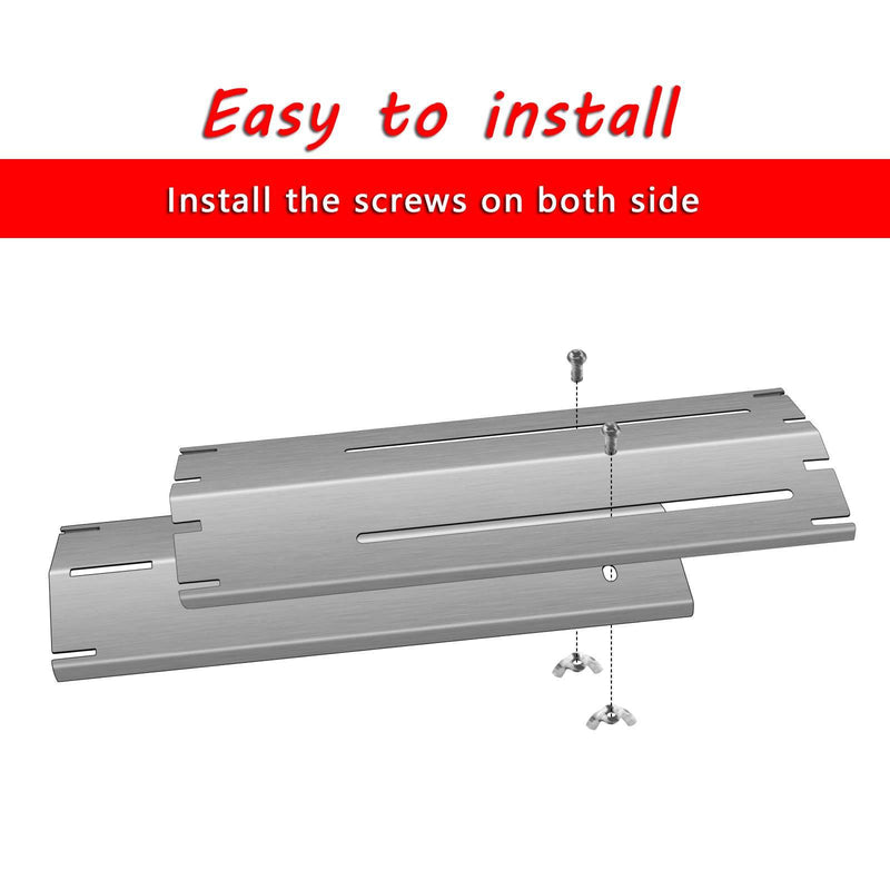 Hisencn Universal Replacement Heavy Duty Adjustable Stainless Steel Heat Plate Shield, Heat Tent, Flavorizer Bar, Burner Cover, Flame Tamer - Grill Parts America