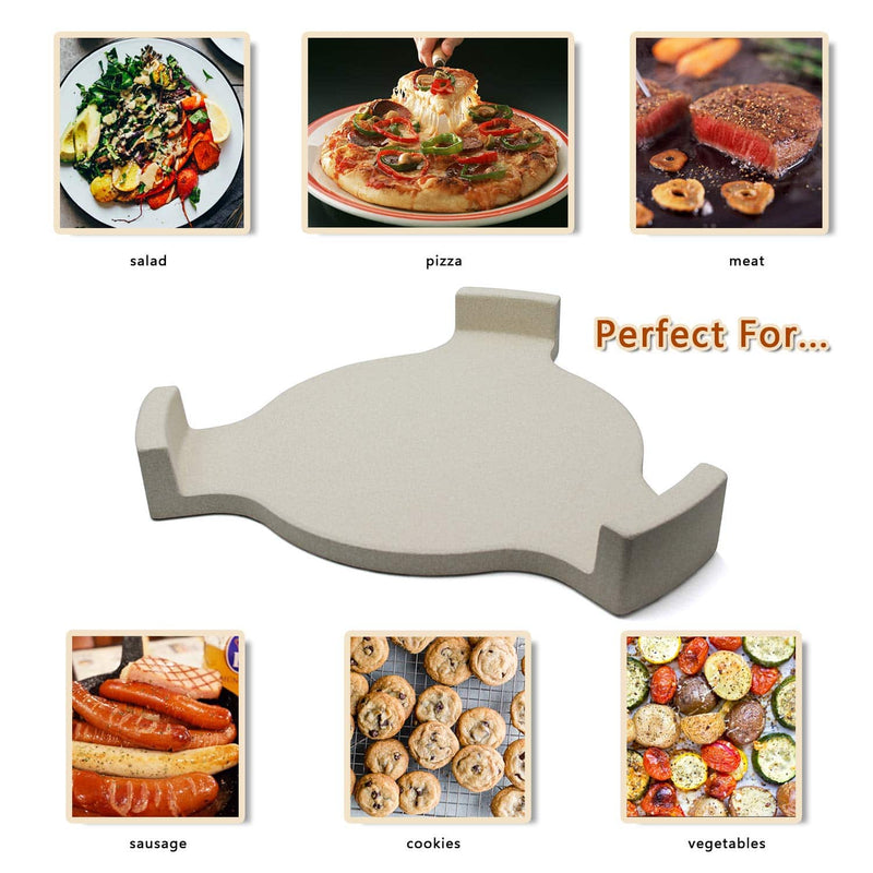 Hongso 18" with Legs New Heat Deflector, Plate Setter, Smokin' Stone, Pizza Stone with 3 Legs for 18" Large Big Green Egg Grill, 18" Kamado Grill, CR-18-1 - Grill Parts America