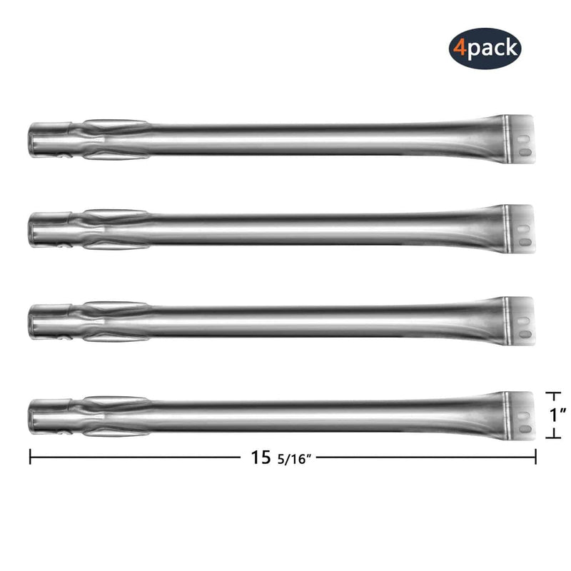 Hongso 15 5/16" Stainless Steel Grill Burner Tube for Brinkmann 810-2410-S, 810-2545-W, 810-9590-S, 810-1415-W, 810-9520-S Replacement Parts - Grill Parts America