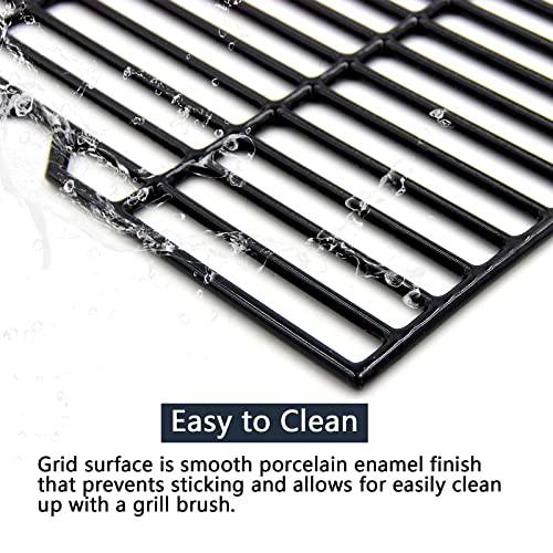 Hongso 16 7/8" Polished Porcelain Coated Cast Iron Gas Grill Grates - Grill Parts America