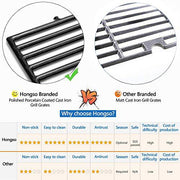 Hongso 16 7/8" Polished Porcelain Coated Cast Iron Gas Grill Grates - Grill Parts America