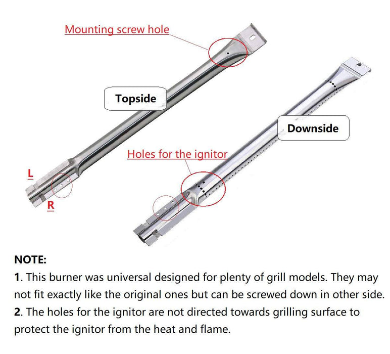Hongso 16 15/16" Gas Grill Burner Tube Replacement for Nexgrill 720-0193, 720-0432 (4-Pack) - Grill Parts America