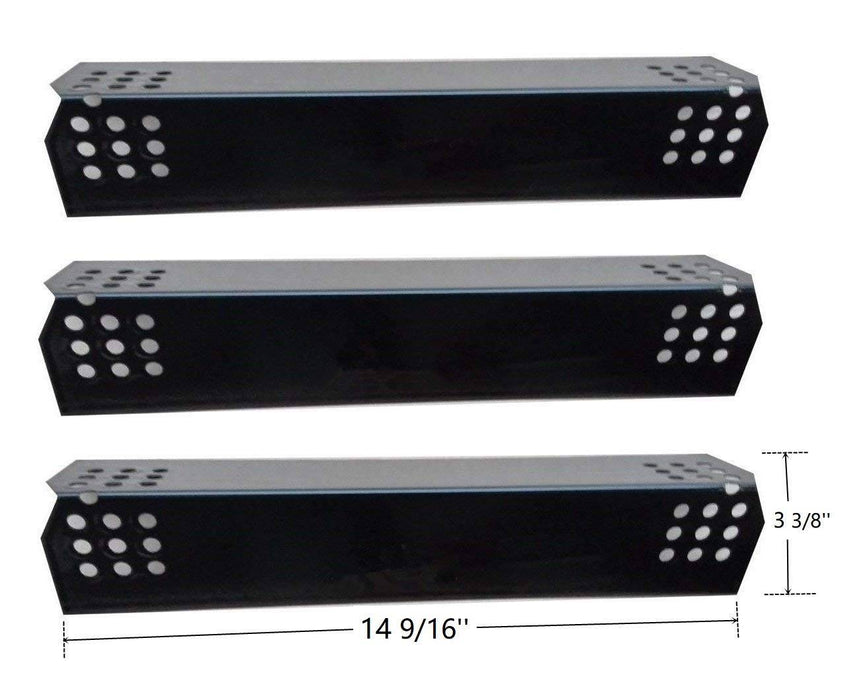 Hongso PPG371 (3-Pack) Porcelain Steel Heat Plate, Heat Shield, Heat Tent, Burner Cover, Vaporizor Bar Replacement for Nexgrill 720-0830H, 720-0783E - Grill Parts America
