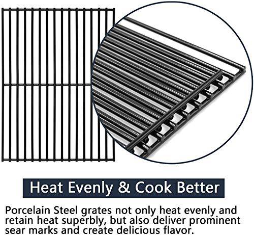 Hongso 16 5/8" Porcelain Steel Grill Grate Cooking Grid Replacement Parts 2-Pack (PCB932) - Grill Parts America