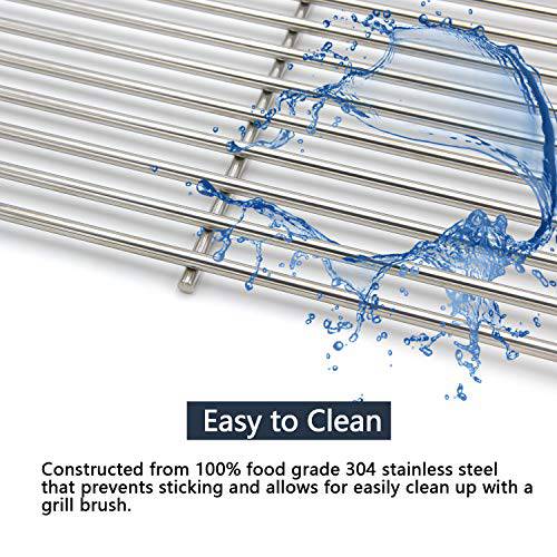 Hongso 9930 17 1/4 Inch SUS304 Stainless Steel Grill Grates Replacement 2-Pack SCI930 - Grill Parts America