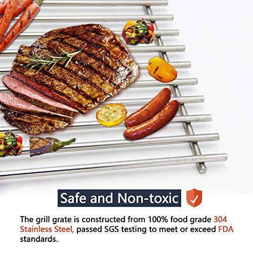 Hongso 9930 17 1/4 Inch SUS304 Stainless Steel Grill Grates Replacement 2-Pack SCI930 - Grill Parts America