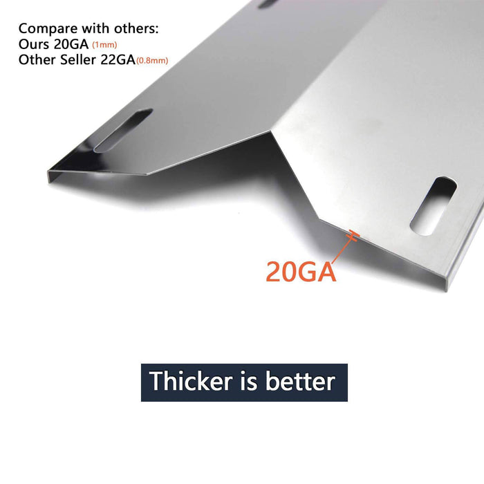 Hongso Gas Grill Stainless Steel Heat Plate Shield and Cast Iron Burner Repair Kit Replacement for Jenn Air 720-0061, 3 Pack (CBF301, SPA231) - Grill Parts America