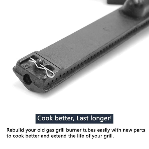 Hongso Gas Grill Stainless Steel Heat Plate Shield and Cast Iron Burner Repair Kit Replacement for Jenn Air 720-0061, 3 Pack (CBF301, SPA231) - Grill Parts America