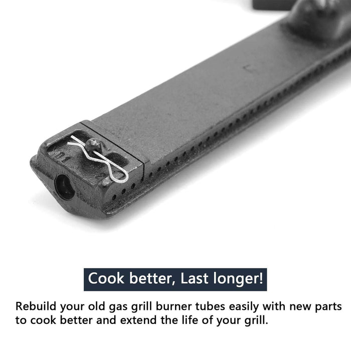 Hongso Gas Grill Stainless Steel Heat Plate Shield and Cast Iron Burner Repair Kit Replacement for Jenn Air 720-0061, 3 Pack (CBF301, SPA231) - Grill Parts America