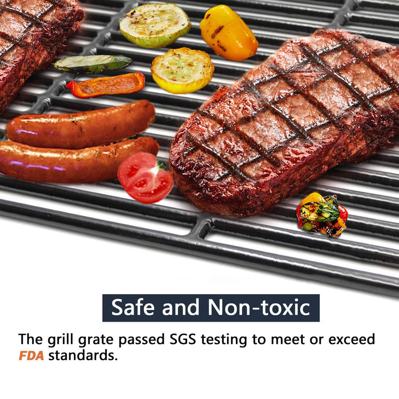 Hongso PCE051 Porcelain Coated Cast Iron Grill Cooking Grates Replacement, Set of 3 - Grill Parts America