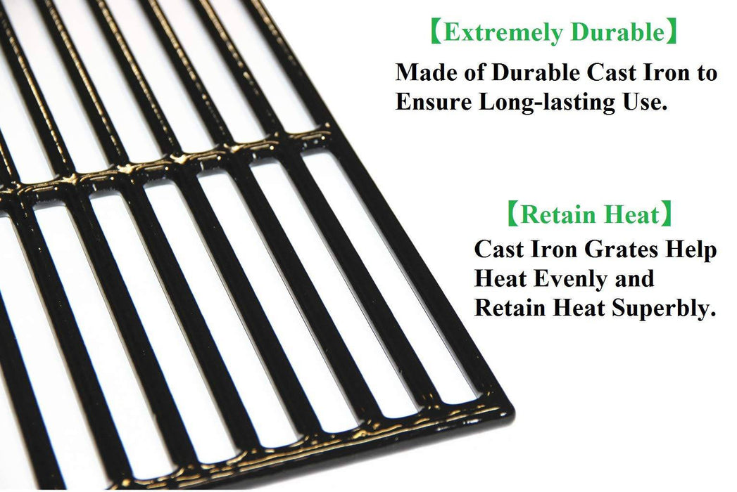 Hongso PCE051 Porcelain Coated Cast Iron Grill Cooking Grates Replacement, Set of 3 - Grill Parts America