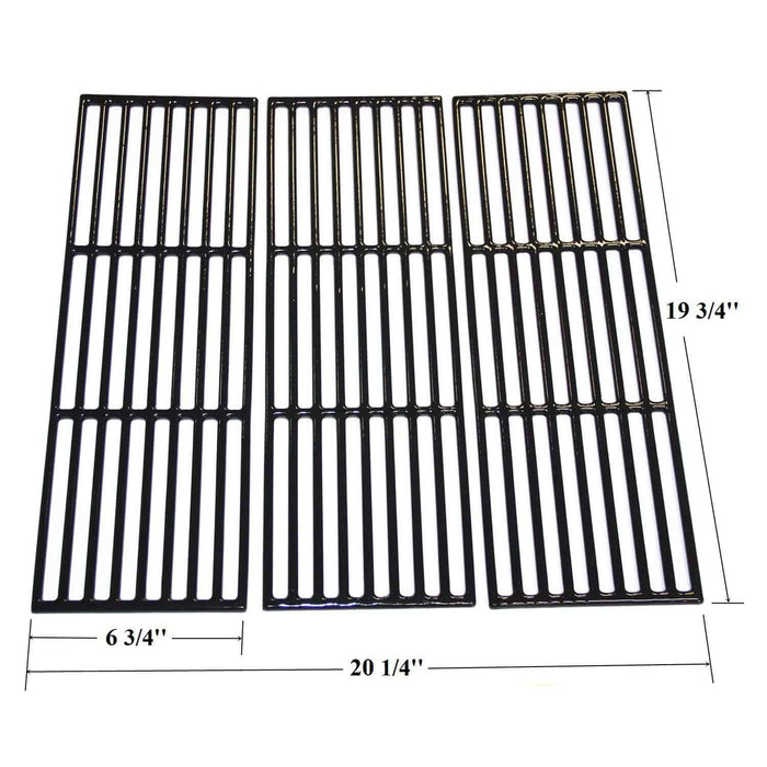 Hongso PCE051 Porcelain Coated Cast Iron Grill Cooking Grates Replacement, Set of 3 - Grill Parts America