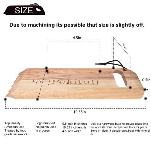 Wood Grill Scraper, Wooden Grill Scraper, Wooden Grill Cleaner Scraper, Wood BBQ Scraper for Grill, Wooden Barbeque Grill Grate Cleaner - Grill Parts America