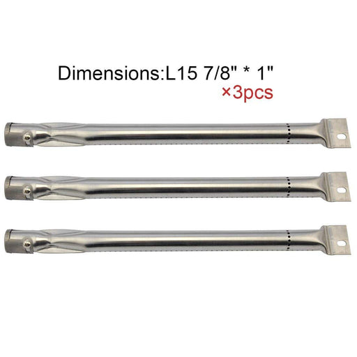 Hotsizz 14051 (3-pack) Universal Stainless Steel Burner Replacement for BBQ Gas Grill Brinkmann, Charmglow , Charmglo, Uniflame Model Grills and C - Grill Parts America