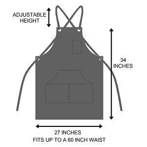 Hudson Durable Goods - Heavy Duty Waxed Canvas Work Apron with Tool Pockets, Cross-Back Straps & Adjustable M to XXL - Grill Parts America