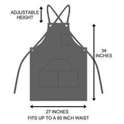 Hudson Durable Goods - Heavy Duty Waxed Canvas Work Apron with Tool Pockets, Cross-Back Straps & Adjustable M to XXL - Grill Parts America