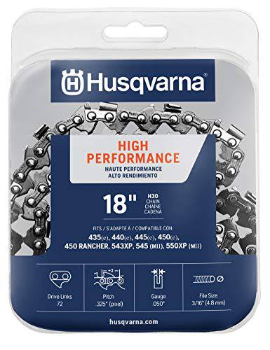 Husqvarna chainsaw chain 18-Inch .050 gauge .325 pitch low kickback low-vibration - Grill Parts America