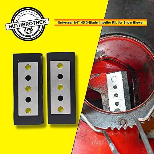 Huthbrother Snow Blower Impeller Modification Kit - 1/4" 4-Blade Universal, for Modifies 2-Stage Machine (4) - Grill Parts America