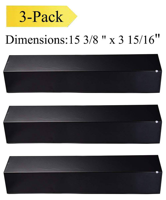 Votenli P9231A(3-Pack) Porcelain Steel Heat Plate, Heat Shield for Aussie, Brinkmann, Uniflame, Charmglow, Grill King, Lowes Model Grills - Grill Parts America
