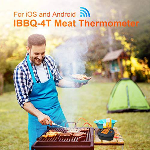 INKBIRD Wireless Meat Thermometer INT-11P-B, Bluetooth Meat Thermometer for  Grilling and Smoking, IP 67 Waterproof Wireless Meat Probe for BBQ Oven  Grill Smoker Cooking Thermometer Gifts for Man
