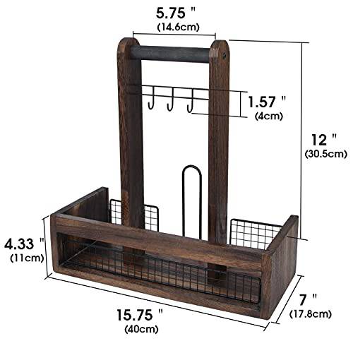 Rustic Wood Tabletop Organizer for Outdoor Dining - Grill Parts America