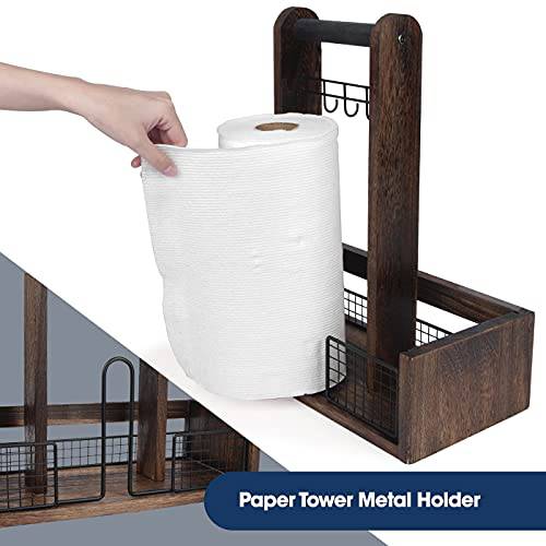 Rustic Wood Tabletop Organizer for Outdoor Dining - Grill Parts America