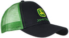 John Deere Embroidered Logo Mesh Back Baseball Hat - One-Size - Men's - Black - Grill Parts America