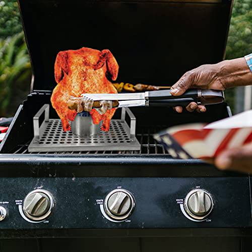 Jorsun Beer Can Chicken Stand Holder Rack, Stainless Steel Chicken Stand for Smoker and Grill - Grill Parts America