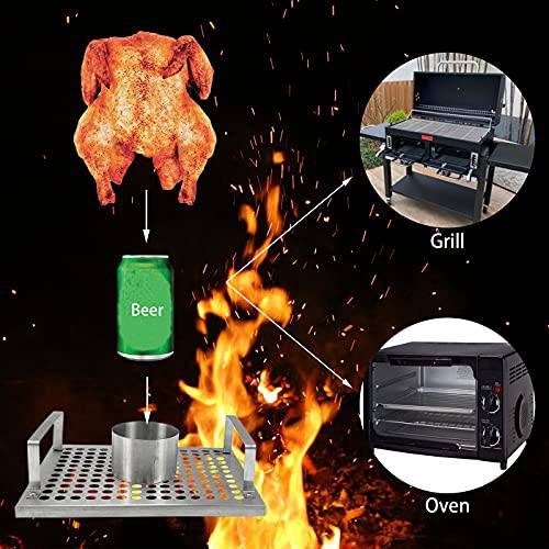 Jorsun Beer Can Chicken Stand Holder Rack, Stainless Steel Chicken Stand for Smoker and Grill - Grill Parts America