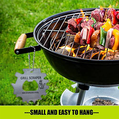 Stainless Steel BBQ Grill Scraper - Grill Brush Bristle Free -The for Family and Friends - Small and Portable Grill Accessories - Grill Parts America