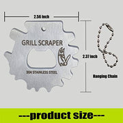 Stainless Steel BBQ Grill Scraper - Grill Brush Bristle Free -The for Family and Friends - Small and Portable Grill Accessories - Grill Parts America