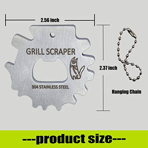 Stainless Steel BBQ Grill Scraper - Grill Brush Bristle Free -The for Family and Friends - Small and Portable Grill Accessories - Grill Parts America
