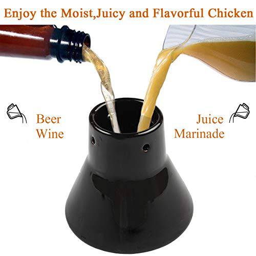 Ceramic Chicken Roaster Rack, Beer Can Chicken Stand Vertical Poultry Chicken Cooking BBQ Accessories - Grill Parts America