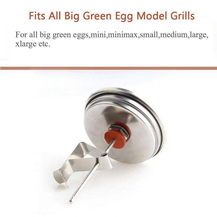 Grill Temperature Gauge For Big Green Egg 150-900°F Waterproof 3 1/4" Large Face Stainless Steel Cooking Thermometer - Grill Parts America