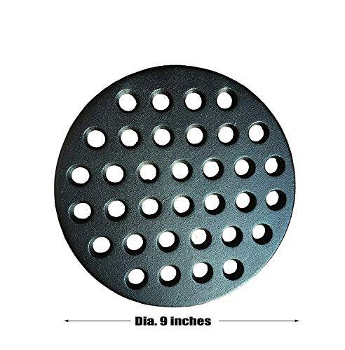 Round cast Iron fire Grate, BBQ high Heat Charcoal Plate for Large Big  Green Egg camping