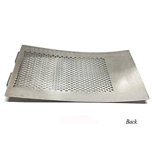 KAMaster Big Green Egg Accessories,Stainless Steel Punched MESH Panel Fits for Medium,Large Big Green Egg Draft Door Kamado Grill Accessories Egg Bottom Vent Replacement Punched Metal Panel - Grill Parts America