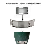 KAMaster Big Green Egg Accessories,Stainless Steel Punched MESH Panel Fits for Medium,Large Big Green Egg Draft Door Kamado Grill Accessories Egg Bottom Vent Replacement Punched Metal Panel - Grill Parts America
