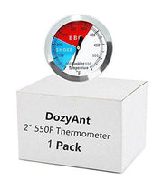 DOZYANT 2" 550F BBQ Barbecue Charcoal Grill Pit Wood Smoker Temp Gauge Grill Thermometer 2.5" Stem Stainless Steel RWB - Grill Parts America