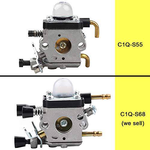 Kizut BG55 BG85 SH85 Carburetor for Stihl Tune Up Service Kit BG45 BG46 BG65 BG85 SH85 SH55 Leaf Blower Zama C1Q-S68 Carb # 4229 120 0606 Parts Fuel Line Filter for Stihl BG55 BG85 Carburetor Parts - Grill Parts America