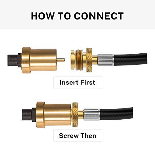 Kohree 6FT Propane Adapter Hose 1lb to 20lb Converter for Weber Q Gas Grill, Propane Tank Hose Adapter for Buddy Heaters, Coleman Camping Stove, QCC1/Type1 Tank Connect to 1lb to 20lb Tank - Grill Parts America