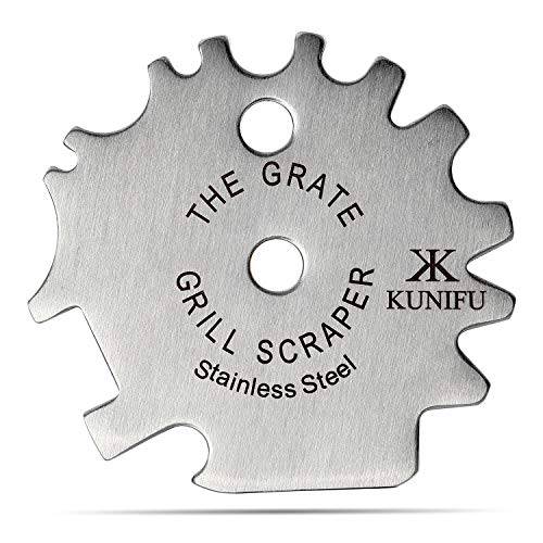 KUNIFU Stainless Steel BBQ Grill Scraper, Grill Grate Gadget Cleaner - Grill Parts America