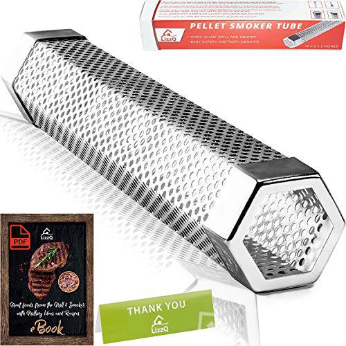 LIZZQ Premium Pellet Smoker Tube 12 inches - 5 Hours of Billowing Smoke - for Any Grill or Smoker, Hot or Cold Smoking - Grill Parts America