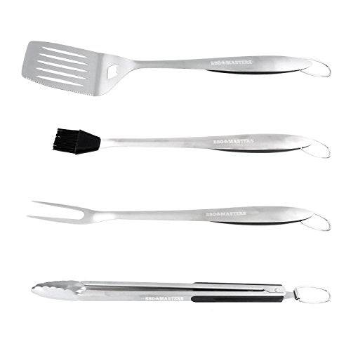BBQ Masters Heavy Duty 4 Piece BBQ Grilling Tools Set - Grill Parts America